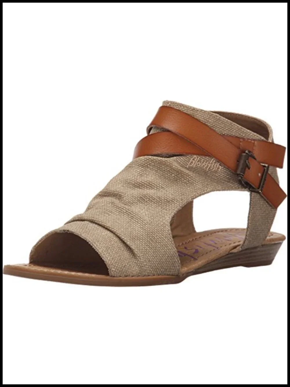 Wedge Sandal with Canvas Upper and Cushioned Footbed